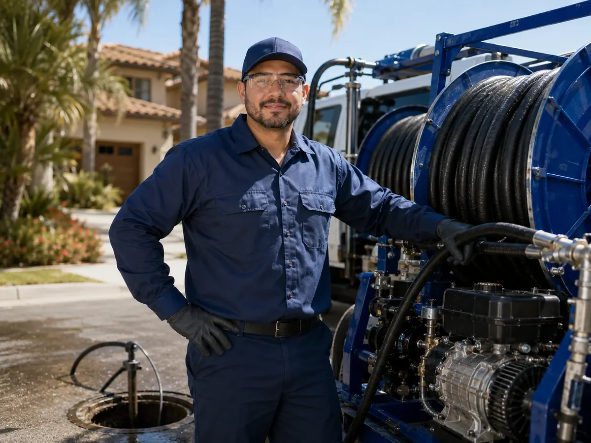 Hydro jet sewer cleaning in Tustin