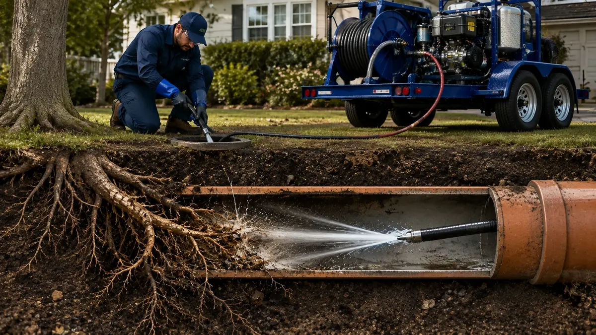 Tree Root Removal with Hydro Jetting in Tustin